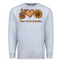 Heather Grey Peace Love Sunshine Premium Sweatshirt - Jasminsmagicworld