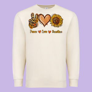 Peace Love Sunshine Premium Sweatshirt Designed By Jasminsmagicworld
