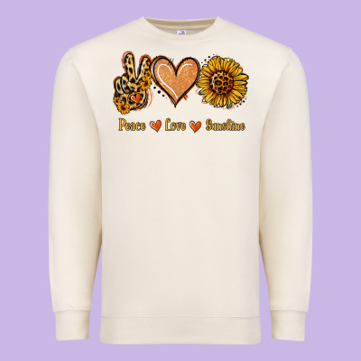Peace Love Sunshine Premium Sweatshirt Designed By Jasminsmagicworld