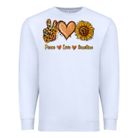 White Peace Love Sunshine Premium Sweatshirt - Jasminsmagicworld