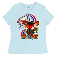 Baby Blue Basketball Gnome Ladies Tee - CowhideDigitalArt