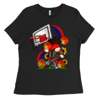 Black Basketball Gnome Ladies Tee - CowhideDigitalArt