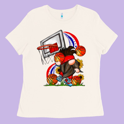 Basketball Gnome Ladies Tee Designed By Cowhidedigitalart