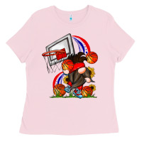 Bubblegum Pink Basketball Gnome Ladies Tee - CowhideDigitalArt