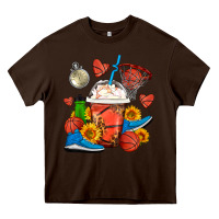 Chocolate Brown Basketball Frappe Coffee Heavy Core Tee - FaDigitalArtStudio