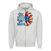 Dove Grey patriotic sunflower no background Zipper Hoodie - Jasminsmagicworld