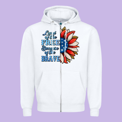 Patriotic Sunflower No Background Zipper Hoodie Designed By Jasminsmagicworld