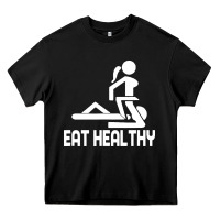 Black eat healthy Heavy Core Tee - DesigneFamous
