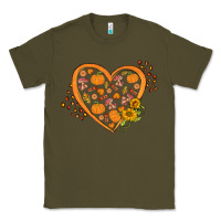 Army Green Western Autumn Heart Classic Tee - FaDigitalArtStudio