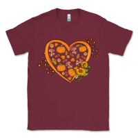 Burgundy Western Autumn Heart Classic Tee - FaDigitalArtStudio
