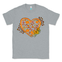 Heather Grey Western Autumn Heart Classic Tee - FaDigitalArtStudio