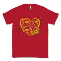 Red Western Autumn Heart Classic Tee - FaDigitalArtStudio
