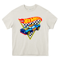 Cream hot car Heavy Core Tee - DesigneFamous