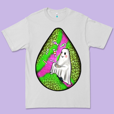 Halloween Ghost Teardrop Premium Tee Designed By Bundleandbundleshop
