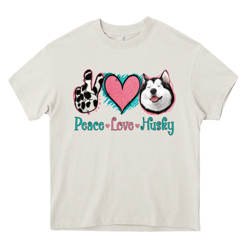 Peace Love Husky Heavy Core Tee by Jasminsmagicworld | Teevron