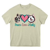 Mossy Peace Love Husky Heavy Core Tee - Jasminsmagicworld