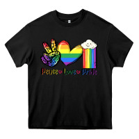 Black Peace love Pride Heavy Core Tee - FaDigitalArtStudio