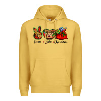 Antique Gold peace love Christmas Premium Hoodie - BarkalooDesign