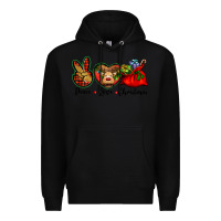 Black peace love Christmas Premium Hoodie - BarkalooDesign
