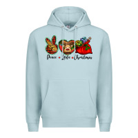 Blue Mist peace love Christmas Premium Hoodie - BarkalooDesign