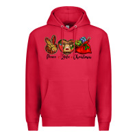 Cardinal peace love Christmas Premium Hoodie - BarkalooDesign
