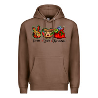 Chestnut peace love Christmas Premium Hoodie - BarkalooDesign