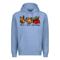 Colony Blue peace love Christmas Premium Hoodie - BarkalooDesign
