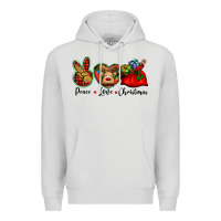 Dove Grey peace love Christmas Premium Hoodie - BarkalooDesign