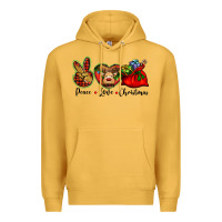 Mustard peace love Christmas Premium Hoodie - BarkalooDesign