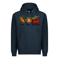 Navy peace love Christmas Premium Hoodie - BarkalooDesign