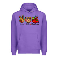 Purple peace love Christmas Premium Hoodie - BarkalooDesign