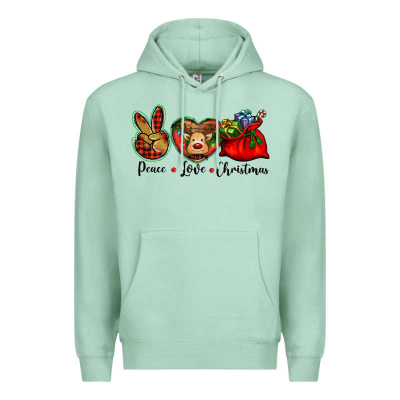 Peace Love Christmas Premium Hoodie by BarkalooDesign | Teevron