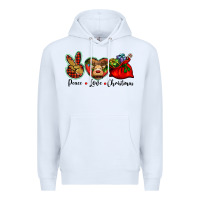 White peace love Christmas Premium Hoodie - BarkalooDesign