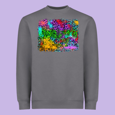 Colorful Leopard Background Heavyweight Sweatshirt Designed By Ranaportraitstore