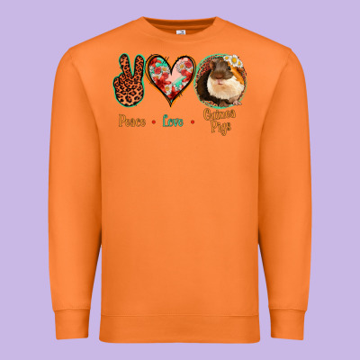 Peace Love Guinea Pigs Premium Sweatshirt Designed By Jasminsmagicworld