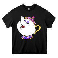 Black mrs potts Heavy Core Tee - DesigneFamous