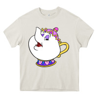Cream mrs potts Heavy Core Tee - DesigneFamous