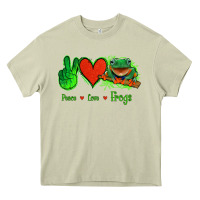 Mossy Peace Love Frogs Heavy Core Tee - Jasminsmagicworld