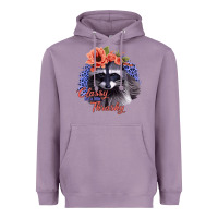 Classy But A Little Thrashy Racoon With Flowers Heavyweight Hoodie | Teevron