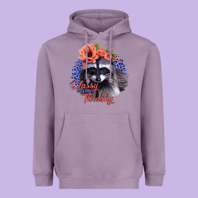 Classy But A Little Thrashy Racoon With Flowers Heavyweight Hoodie Designed By Jasminsmagicworld