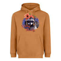Meerkat Classy But A Little Thrashy Racoon With Flowers Heavyweight Hoodie - Jasminsmagicworld