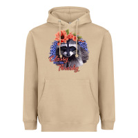 Mushroom Classy But A Little Thrashy Racoon With Flowers Heavyweight Hoodie - Jasminsmagicworld