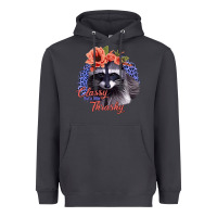 Smoke Classy But A Little Thrashy Racoon With Flowers Heavyweight Hoodie - Jasminsmagicworld