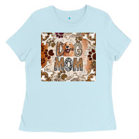 Baby Blue Dog Mom Ladies Tee - CowhideDigitalArt