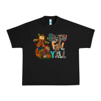 Black happy fall y all Urban Heavy Tee - CowhideDigitalArt