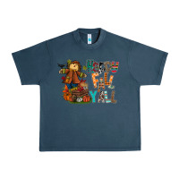 Midnight Navy happy fall y all Urban Heavy Tee - CowhideDigitalArt