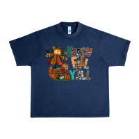 Navy happy fall y all Urban Heavy Tee - CowhideDigitalArt