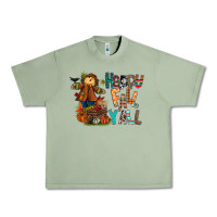 Oil Green happy fall y all Urban Heavy Tee - CowhideDigitalArt