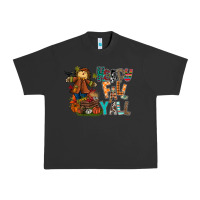 Pigment Black happy fall y all Urban Heavy Tee - CowhideDigitalArt