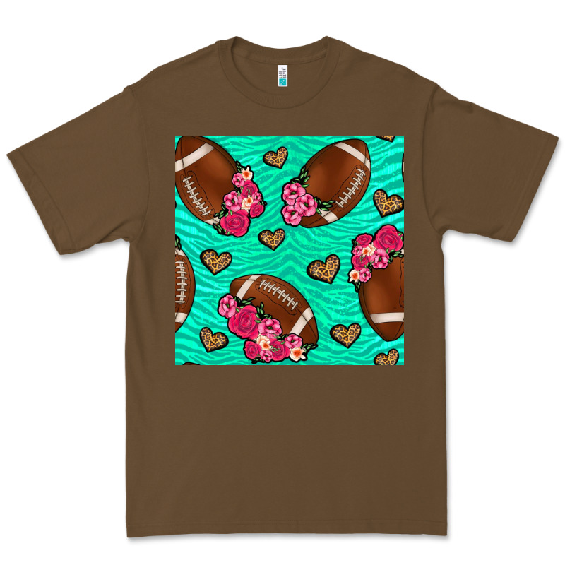 American Football Roses And Hearts Seamless Pattern Premium Tee by BundleAndBundleShop | Teevron